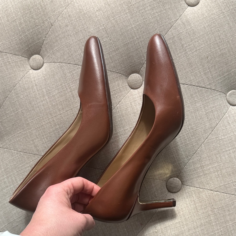 Naturalizer Brown Pointed-Toe Leather Pumps - Picture 6 of 7